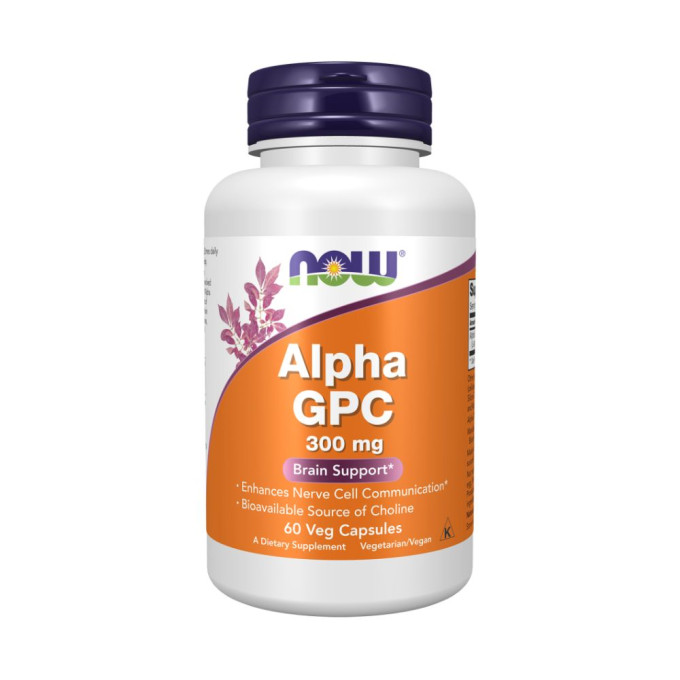 L-альфа-глицерилфосфорилхолин Alpha GPC NOW FOODS 300 мг, 60 капсул NS4913